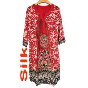 Women's 100% Silk Size XS Long Sleeve Top Shirt FLAW SCK300